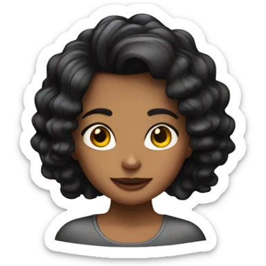 Chica con cabello rizado color negro, piel morena  sticker