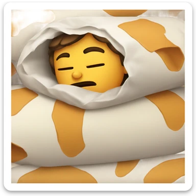 Human sleeping inside a burrito sticker