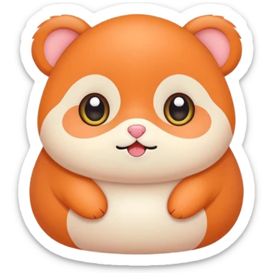 Cute animal sticker, chubby style, big eyes, kawaii illustration, soft colors, bold outline, flat vector design, simple cute pose, transparent background sticker