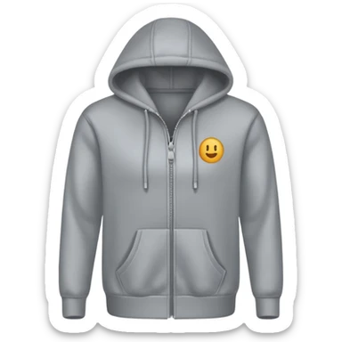 a Hoodie with silver zipper sticker