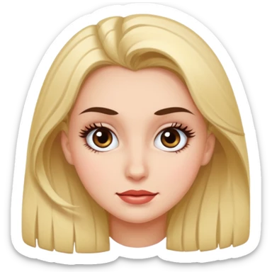 Girl with big lashes rolling her eyes sticker