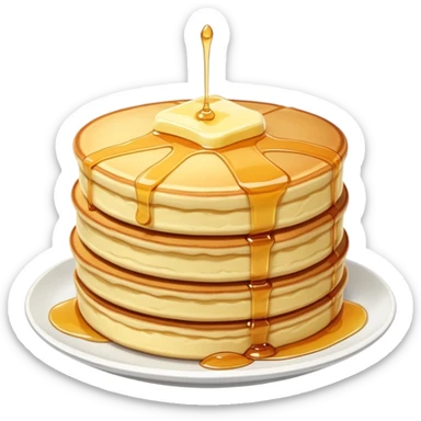 Japanese fluffy souffle pancakes stacked with syrup and butter sticker