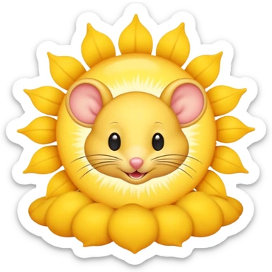 A mouse inside of a sun ☀️ 🐭 sticker