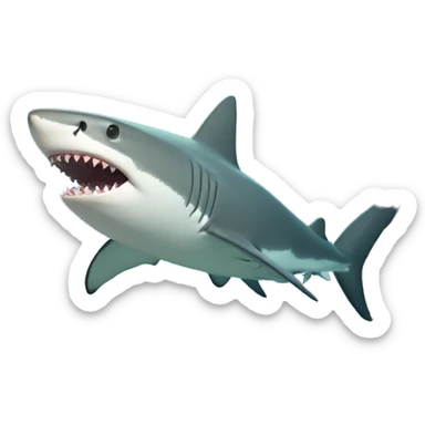 Shark swimming in a coral reef  sticker