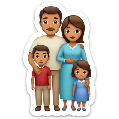Family, dad, mammy and child sticker