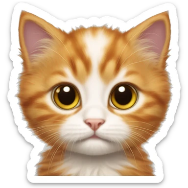 Really fluffy ginger kitten with big eyes  sticker