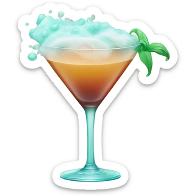 cocktail with sea foam sticker
