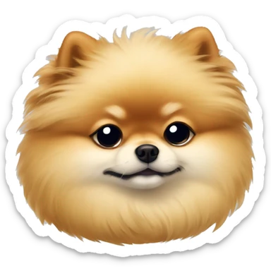 Pomeranian curled up asleep sticker