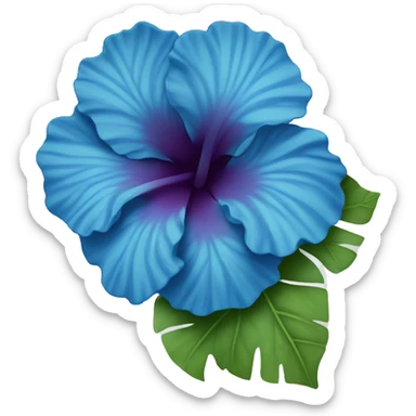 blue hibiscus flower with shades of blue  sticker