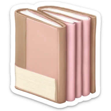 Four light Pink & beige book stable sticker