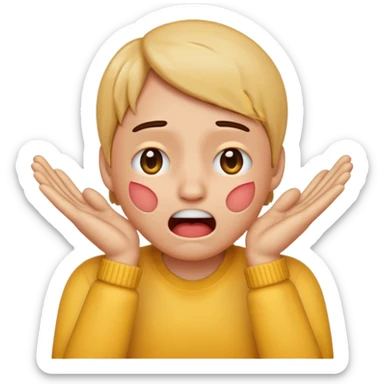 Emoji who is criing with hands on face gesturing criing sticker