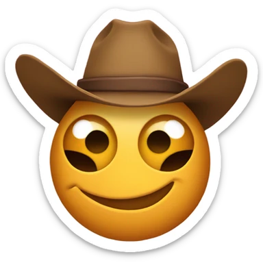 A caterpillar wearing a cowboy hat sticker