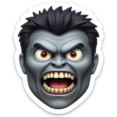 Rick Astley but his head is gray as hell and he blends in with the pitch black background and looks like he’s lurking in the shadows and only he has angry monster teeth and looks like he’s about to eat someone and he is most likely a killer sticker