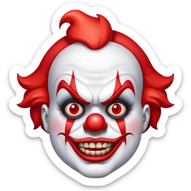 Angry rage bleeding heart clown sticker