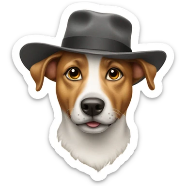 dog with a hat on sticker