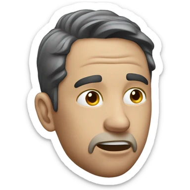 Photorealistic man scratches his head in confusion sticker