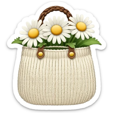 flower daisy Knitted Bag sticker