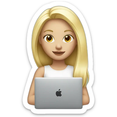 platinum-blonde-girl-with-macbook sticker