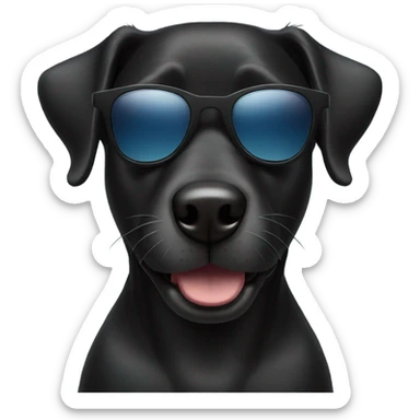 black dog with sunglasses sticker