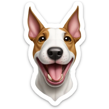 Bull terrier with shown tongue sticker