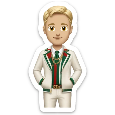 white guy wearing gucci  sticker