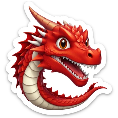Red dragon smile sticker