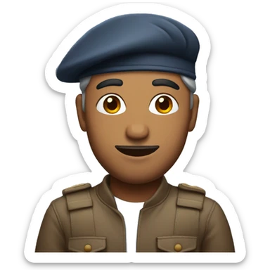 An south Asian man who is creative wearing A beret  sticker
