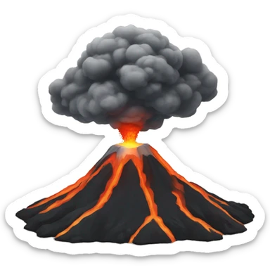 volcano circle sticker