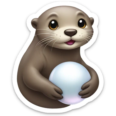 Otter with pearl  sticker