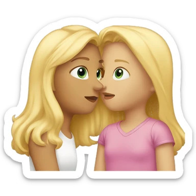 Blond girl and girl kissing sticker