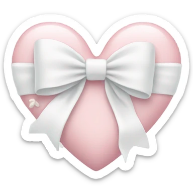 Pastel pink heart with white bow sticker