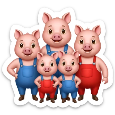 three little pigs and big bad wolf sticker