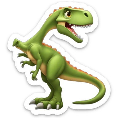 Dinosaurio con gesto de no entender lo que están diciendo  sticker