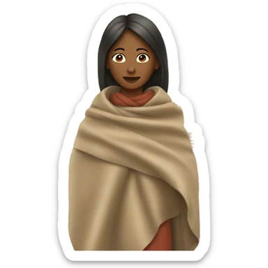 woman wearing fall blanket sticker