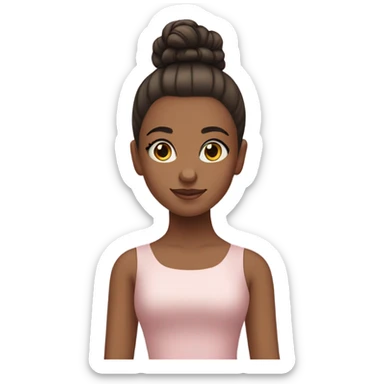 Girl with ballet bun sticker