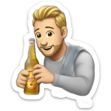 Yota en train de regarder youtube avec dar vator en train de boire une bière sticker