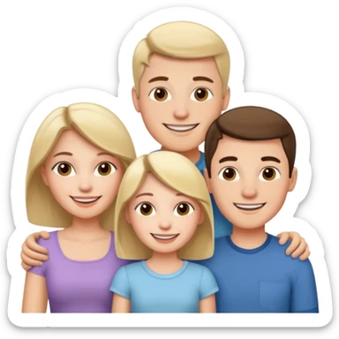 Couple of married man and woman with one kid teenager  sticker