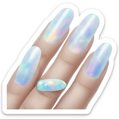 opal crystal painted nails emoji hand sticker