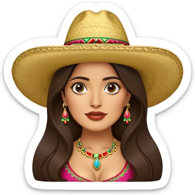 salma hayek with a sombrero on sticker