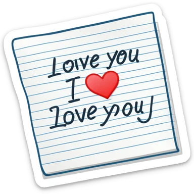 “I love you” note sticker