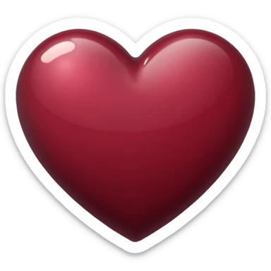 burgundy heart with a soft shadow sticker