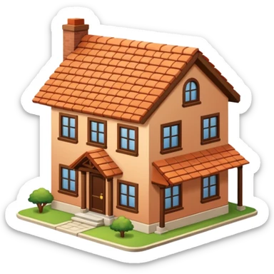 house no trees  not wooden like cartoonish almost sticker