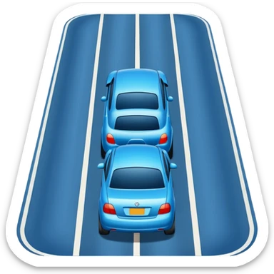 car in middle traffic lane add lanes sticker