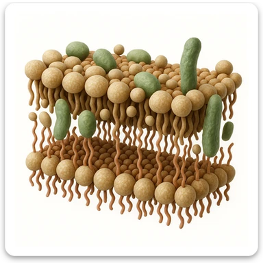 realistischer aufbau einer biomembran. queerschnit mit weißem hintergrund sticker