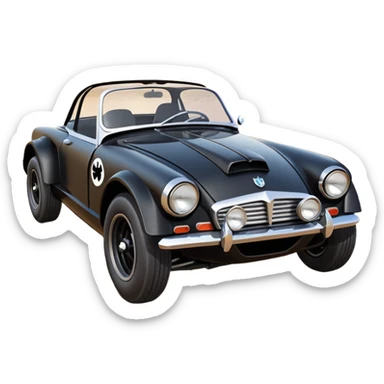futuristic Batman’s Venomobile loosely based on 1966 MG Midget (flat long straight organically-shaped mechanical roomy interior seating inside the body) stealthy town hot rod desert dirt racing rwd rail sticker