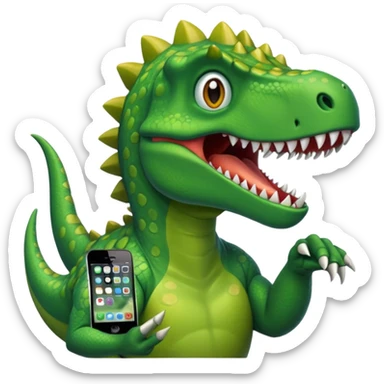 Dinosaur with Iphone sticker