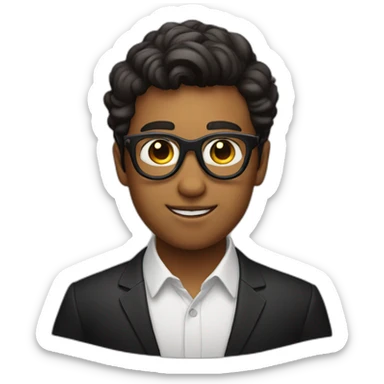 Dashing face boy with black googles sticker