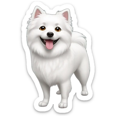 white spitz dog sticker