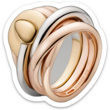 Cartier Trinity ring gold rose gold white gold sticker