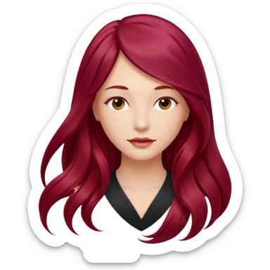 burgundy red long hairs from the back sticker